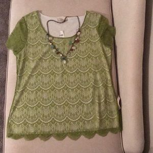 Banana republic Never worn green lace top